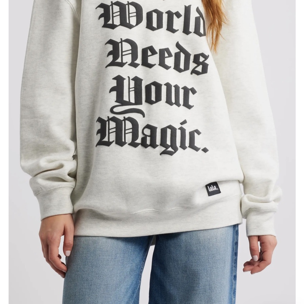 Magic Mantra Puff Print Graphic Sweatshirt